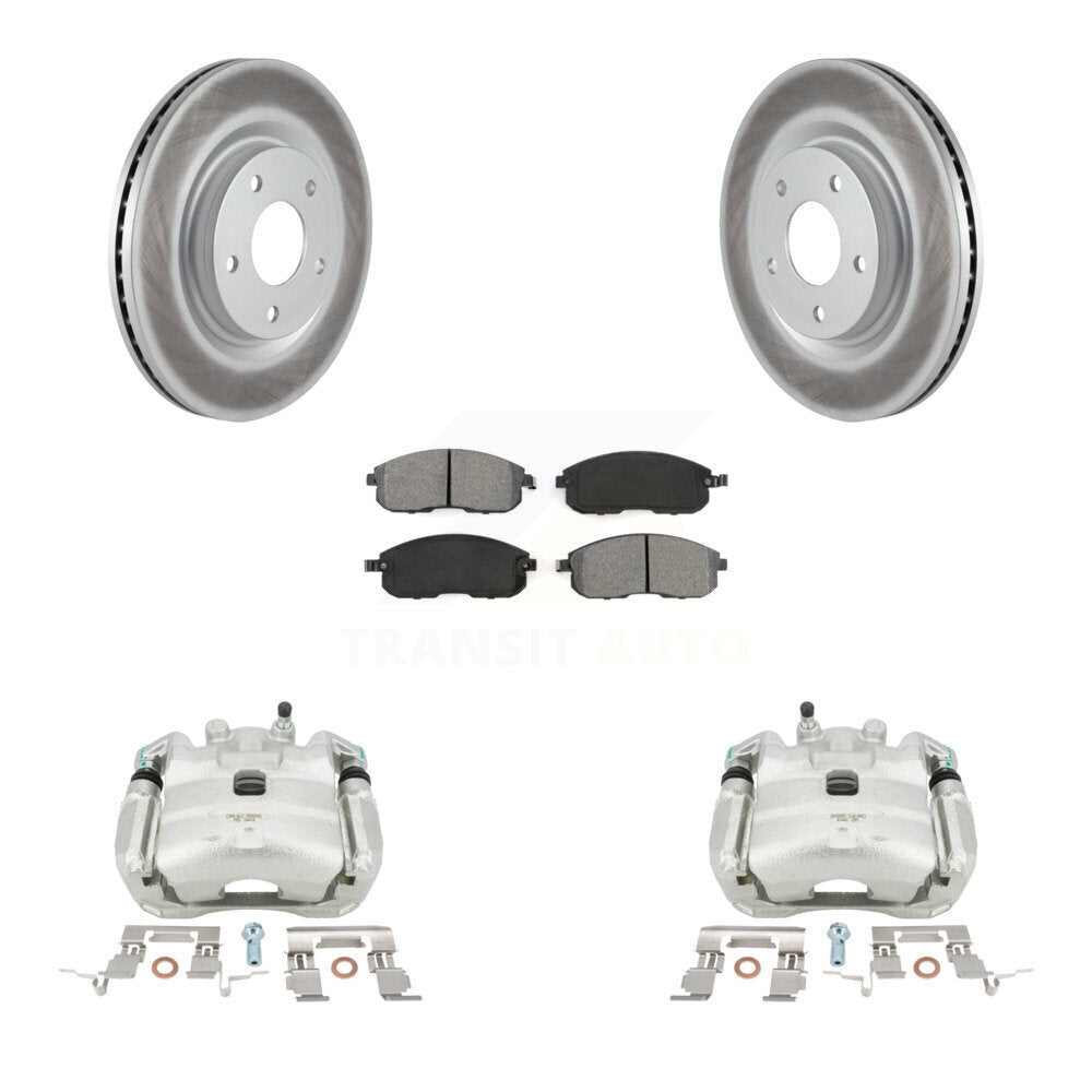 Front Disc Brake Caliper Coated Rotors And Semi-Metallic Pads Kit For Nissan Sentra Juke KCG-100541S