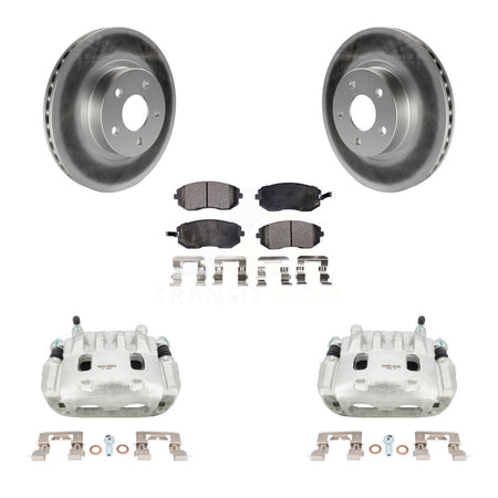 Front Disc Brake Caliper Coated Rotors And Ceramic Pads Kit For Subaru Legacy KCG-100541T