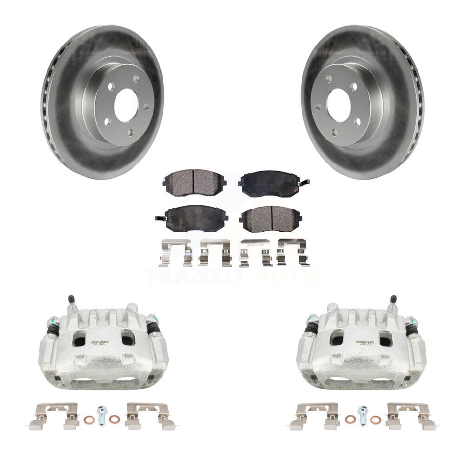 Front Disc Brake Caliper Coated Rotors And Ceramic Pads Kit For Subaru Legacy KCG-100541T