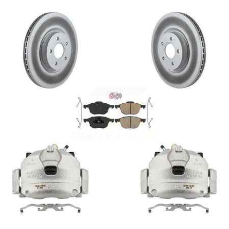 Front Disc Brake Caliper Coated Rotors And Ceramic Pads Kit For Ford Transit Connect KCG-100543N