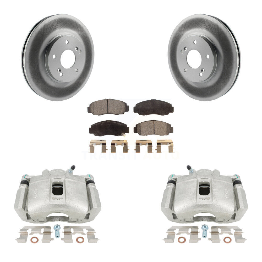 Front Disc Brake Caliper Coated Rotors And Semi-Metallic Pads Kit For Honda Accord KCG-100543P