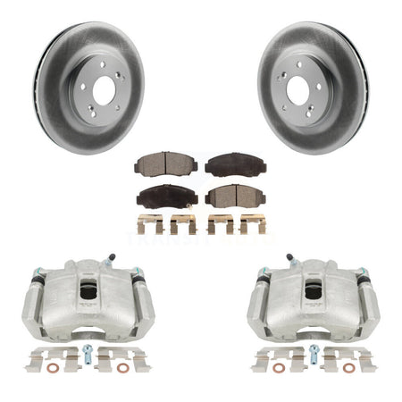 Front Disc Brake Caliper Coated Rotors And Semi-Metallic Pads Kit For Honda Accord KCG-100543P