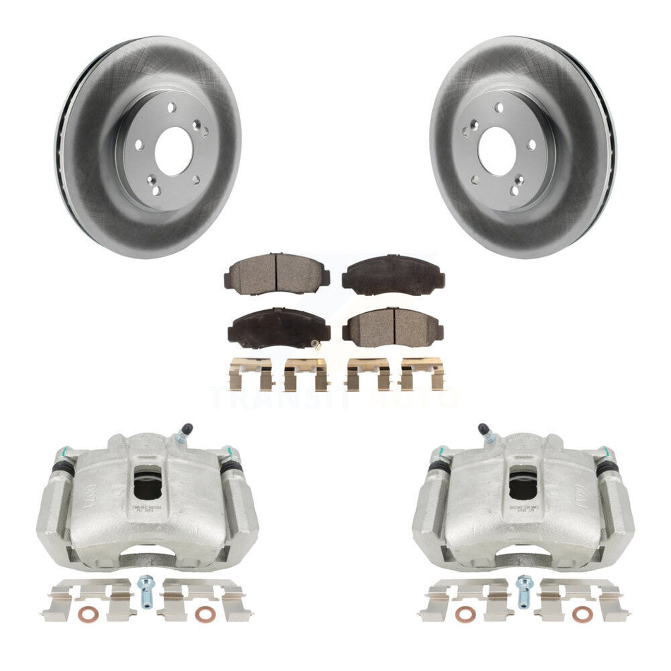 Front Disc Brake Caliper Coated Rotors And Semi-Metallic Pads Kit For Honda Accord KCG-100543P