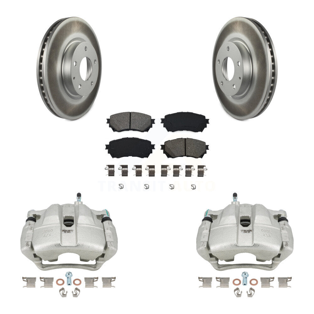 Front Disc Brake Caliper Coated Rotors And Semi-Metallic Pads Kit For Mazda 6 KCG-100543S