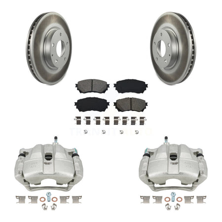 Front Disc Brake Caliper Coated Rotors And Semi-Metallic Pads Kit For Mazda 6 KCG-100543S