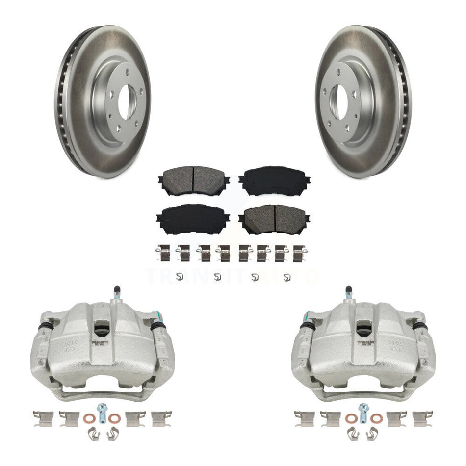 Front Disc Brake Caliper Coated Rotors And Semi-Metallic Pads Kit For Mazda 6 KCG-100543S