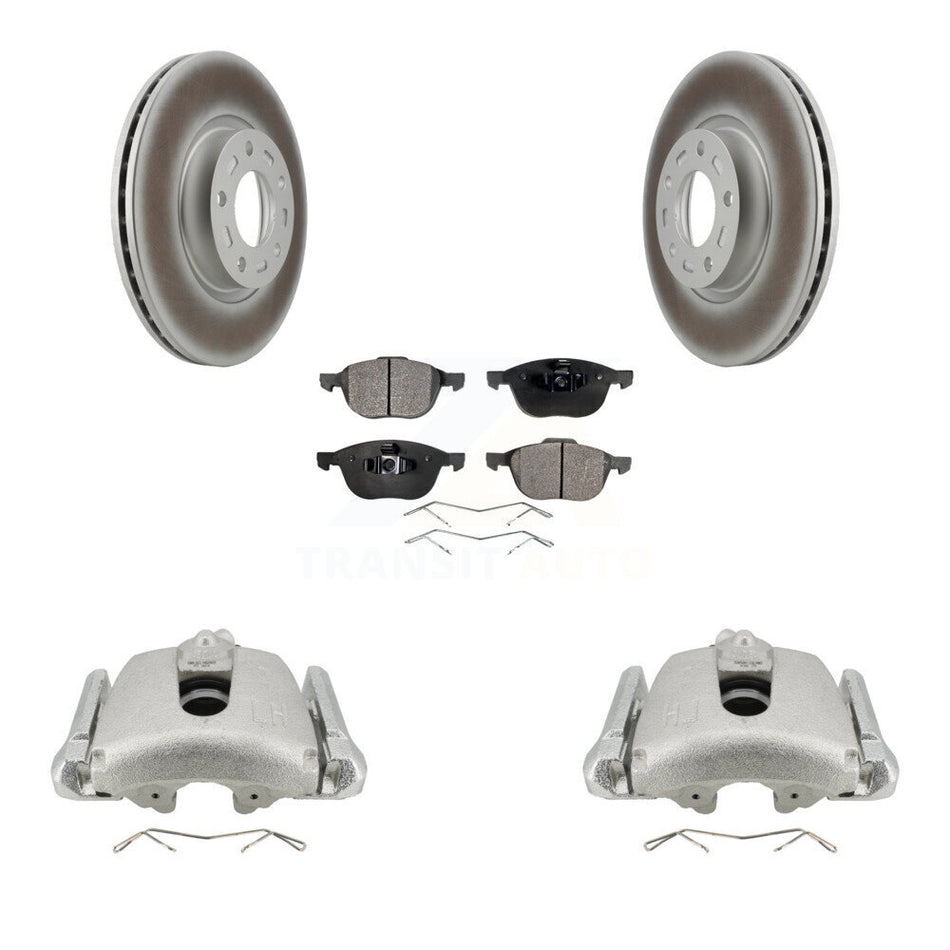 Front Disc Brake Caliper Coated Rotors And Ceramic Pads Kit For Mazda 3 5 Sport KCG-100543T