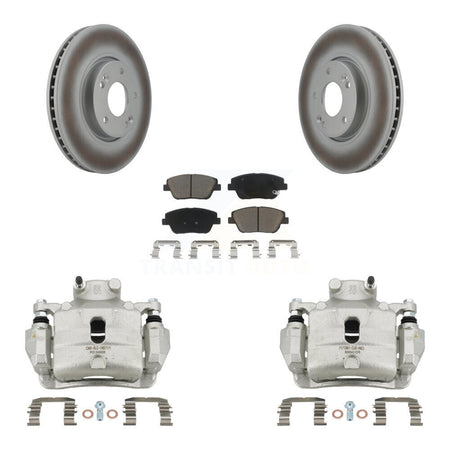 Front Disc Brake Caliper Coated Rotors And Ceramic Pads Kit For 2014 Hyundai Sonata 2.0L KCG-100545C
