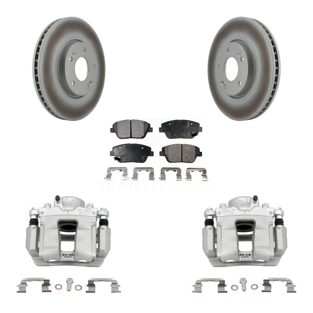 Front Disc Brake Caliper Coated Rotors And Ceramic Pad Kit For Hyundai Sonata Kia Optima KCG-100545T