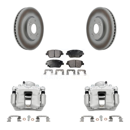 Front Disc Brake Caliper Coated Rotors And Ceramic Pad Kit For Hyundai Sonata Kia Optima KCG-100545T