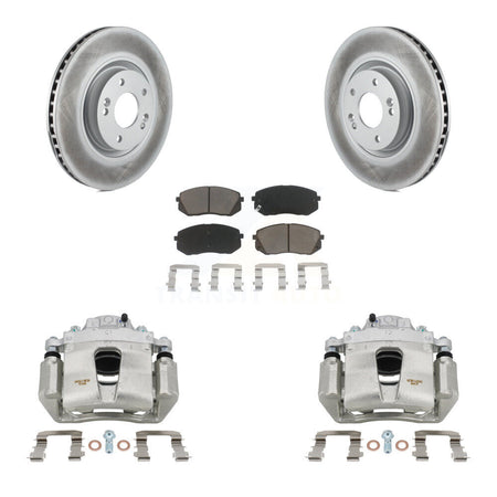 Front Brake Caliper Coat Rotor & Ceramic Pad Kit For Hyundai Sonata 1.6L with GAS engine KCG-100548C