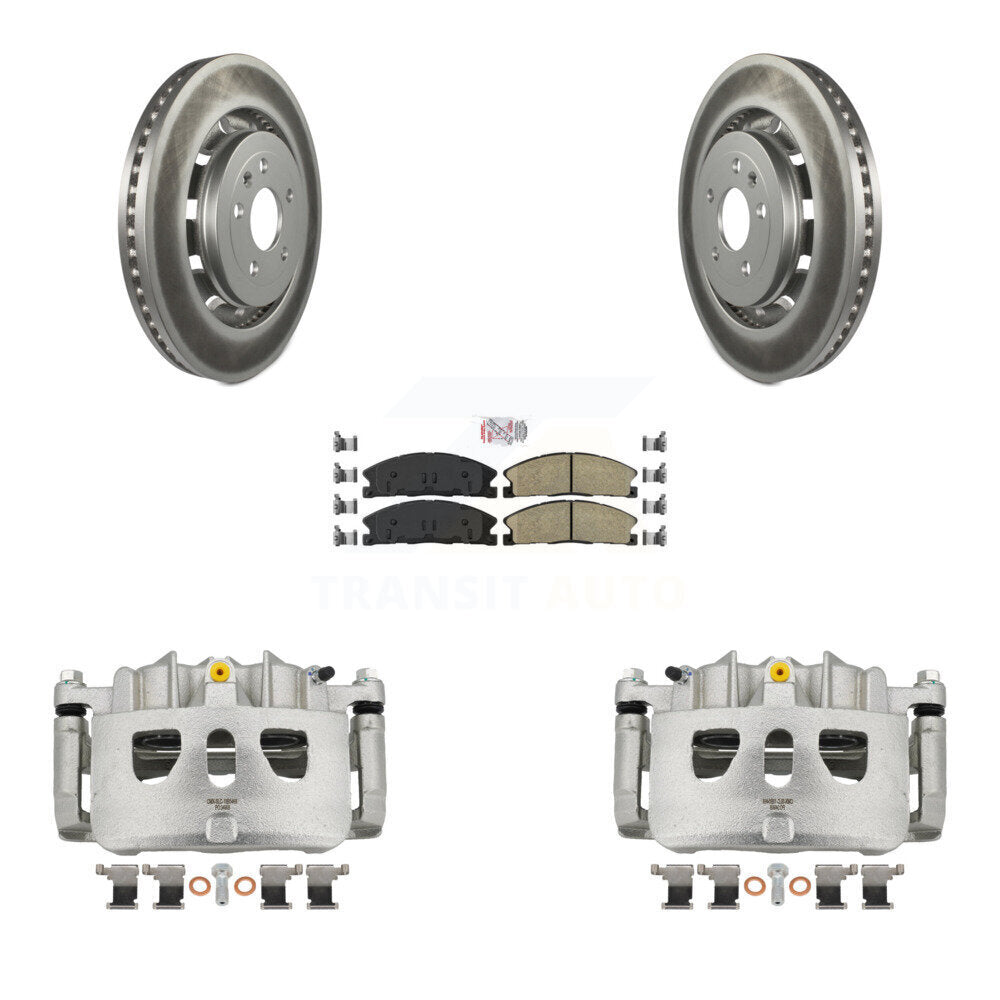 Front Brake Caliper Coat Rotors Ceramic Pad Kit For Ford Explorer Flex Taurus Police MKS KCG-100548N
