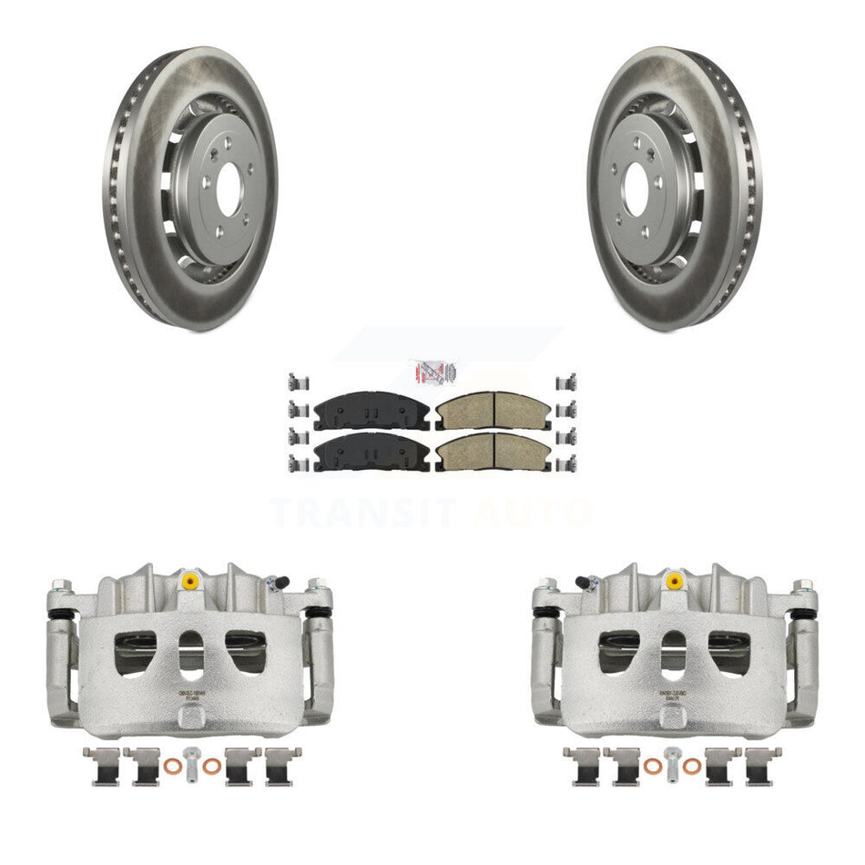 Front Brake Caliper Coat Rotors Ceramic Pad Kit For Ford Explorer Flex Taurus Police MKS KCG-100548N
