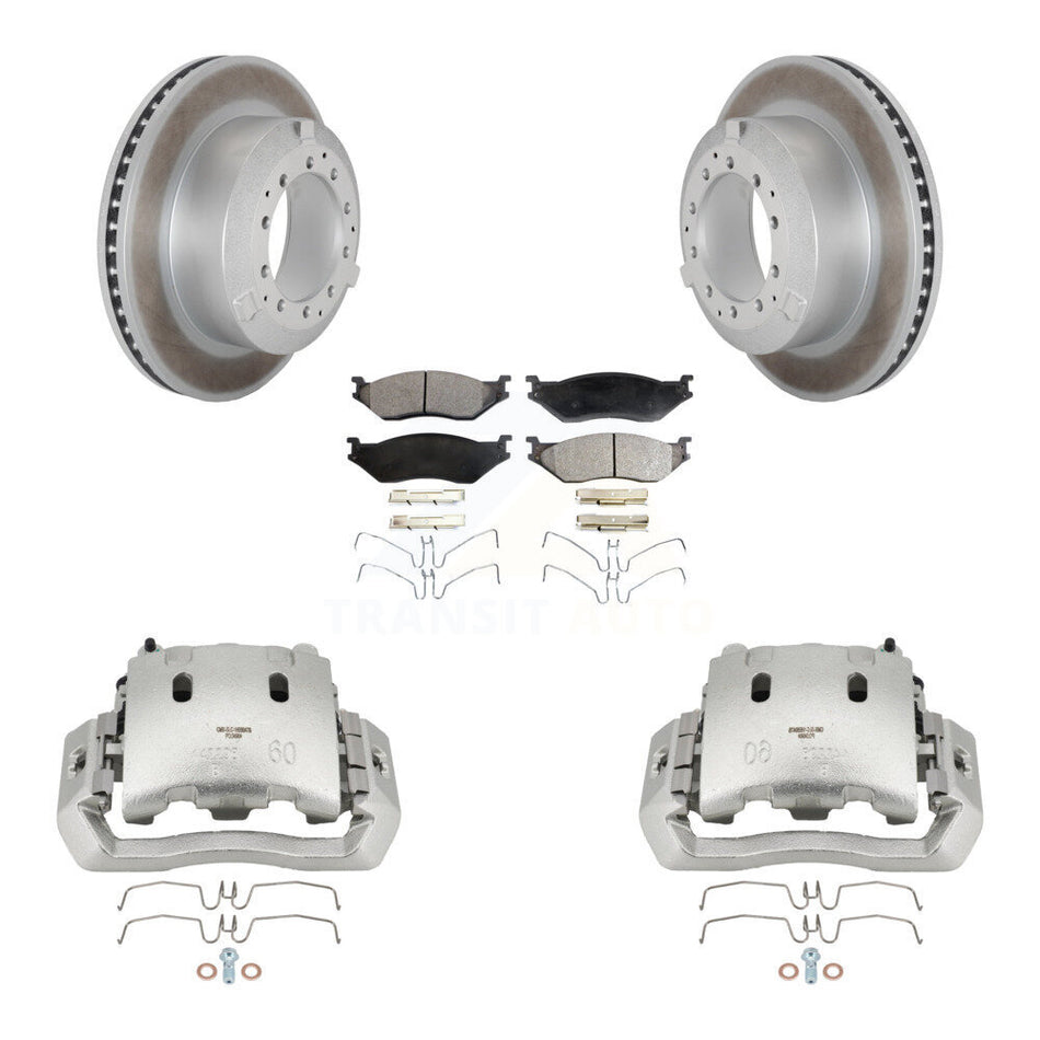 Front Disc Brake Caliper Coat Rotors & Semi-Metallic Pad Kit For International TerraStar KCG-100548P