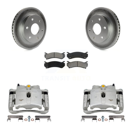 Front Brake Caliper Coat Rotor Semi-Metallic Pad Kit For Chevrolet GMC Silverado 1500 XL KCG-100548S