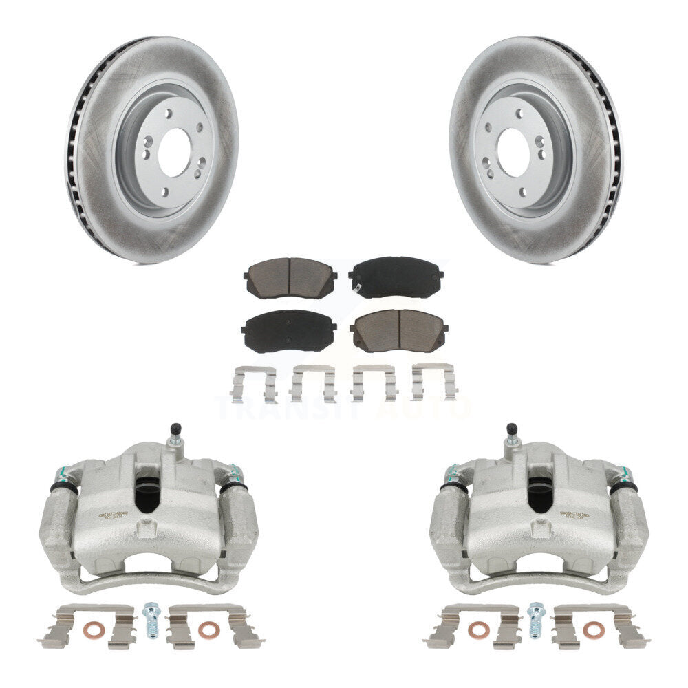 Front Disc Brake Caliper Coated Rotors And Ceramic Pads Kit For Hyundai Tucson KCG-100550C