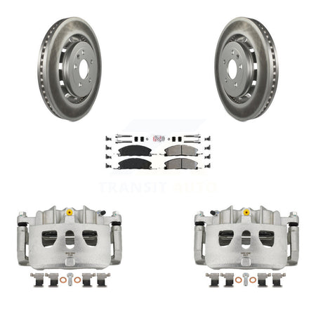 Front Brake Caliper Coat Rotor Semi-Metallic Pad Kit For Ford Explorer Flex Taurus Sedan KCG-100550N