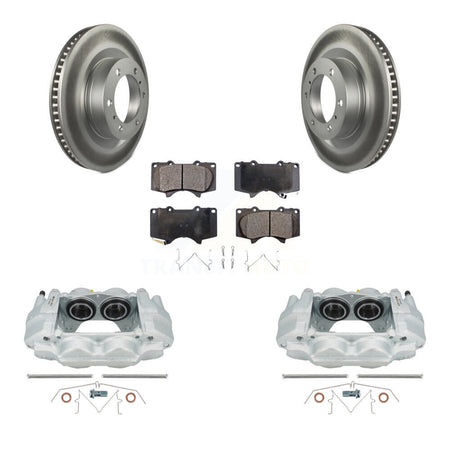 Front Disc Brake Caliper Coat Rotor Semi-Metallic Pad Kit For Toyota 4Runner Lexus GX460 KCG-100552P