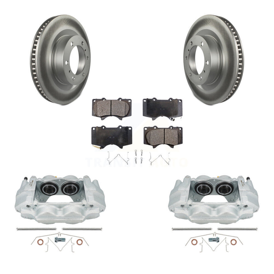 Front Disc Brake Caliper Coat Rotor Semi-Metallic Pad Kit For Toyota 4Runner Lexus GX460 KCG-100552P