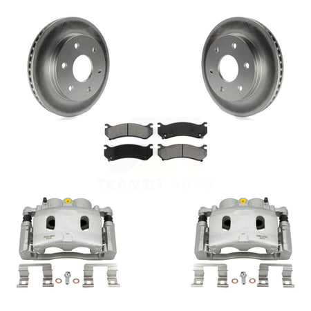 Front Disc Brake Caliper Coat Rotor & Semi-Metallic Pad Kit For Chevrolet Silverado 1500 KCG-100553S