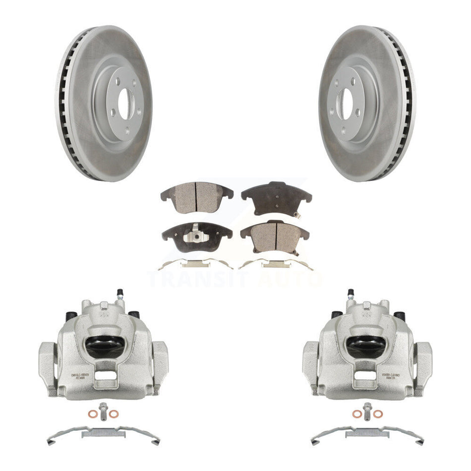 Front Brake Caliper Coat Rotors & Semi-Metallic Pad Kit For Ford Police Responder Hybrid KCG-100554P