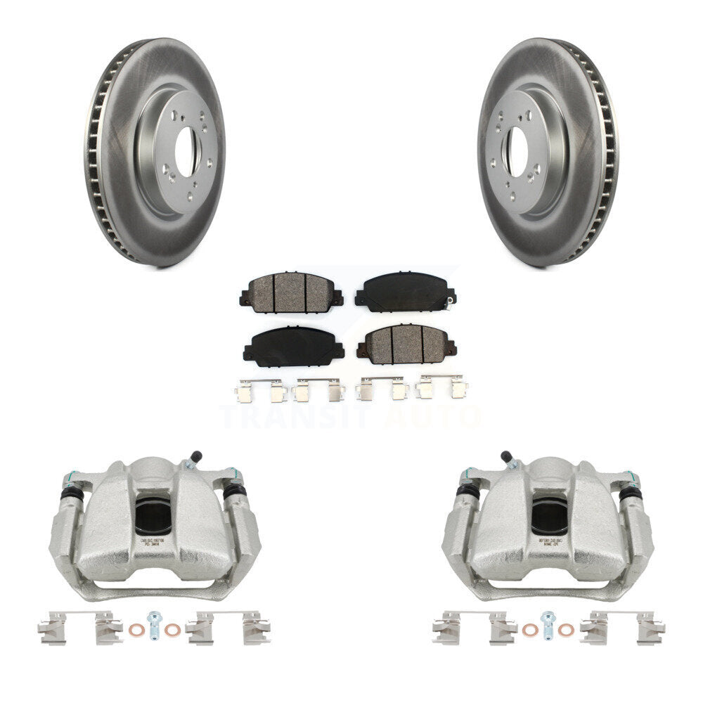 Front Disc Brake Caliper Coated Rotors And Semi-Metallic Pads Kit For Honda Accord KCG-100555S