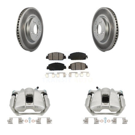 Front Disc Brake Caliper Coated Rotors And Semi-Metallic Pads Kit For Honda Accord KCG-100555S