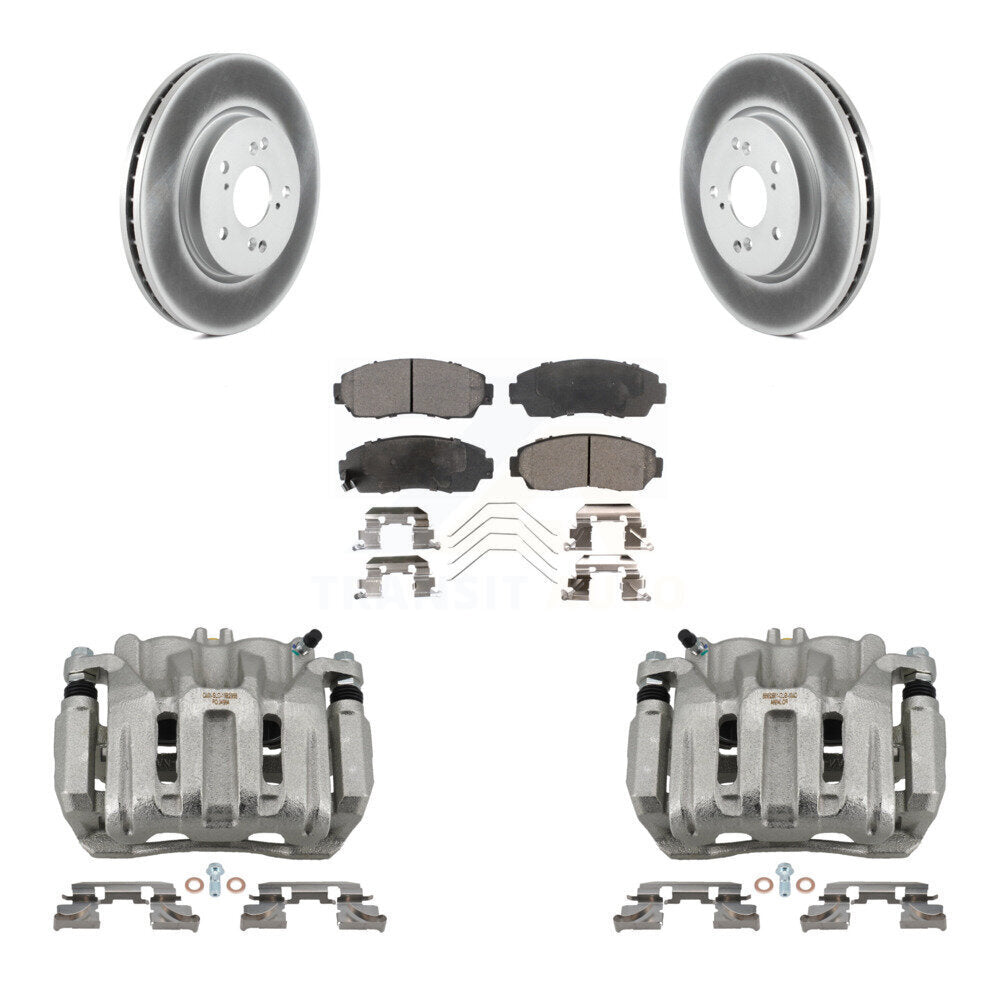 Front Brake Caliper Coat Rotor And Semi-Metallic Pad Kit For Honda CR-V Crosstour Accord KCG-100556P