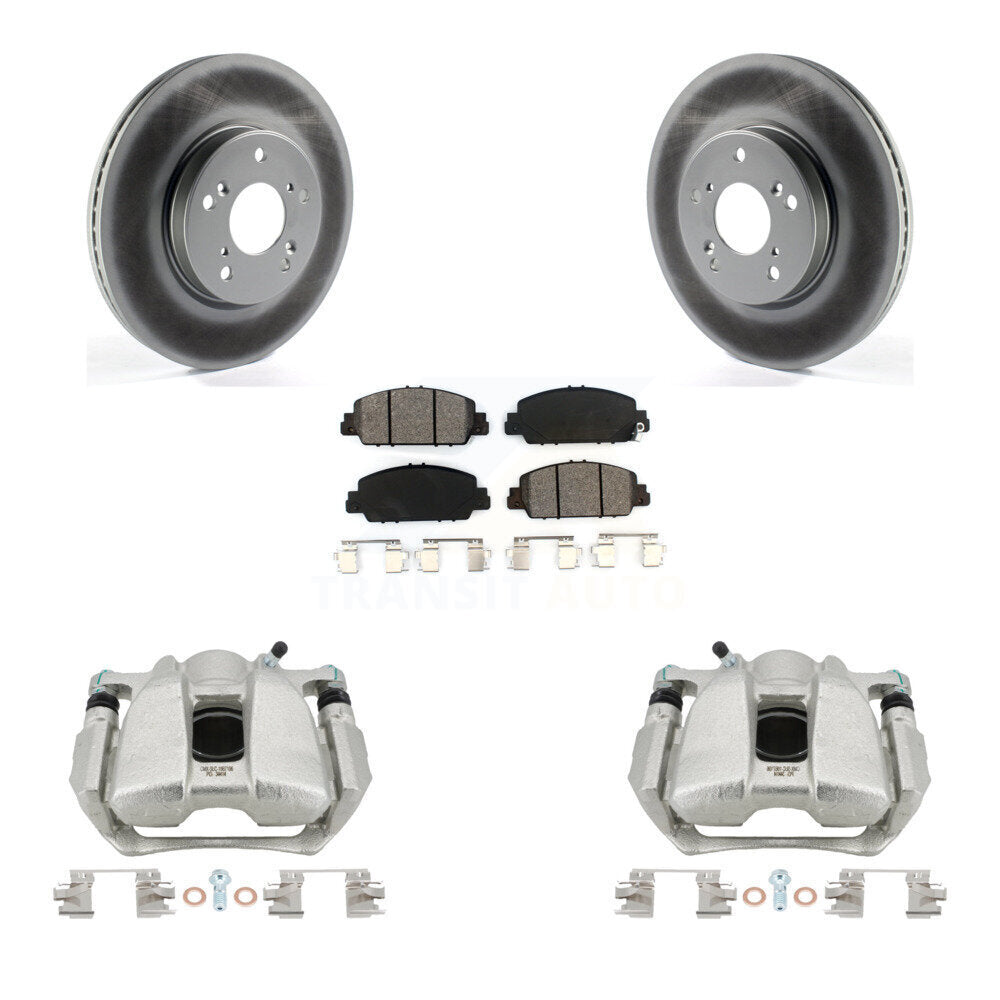 Front Disc Brake Caliper Coated Rotors And Semi-Metallic Pads Kit For Honda HR-V Accord KCG-100556S