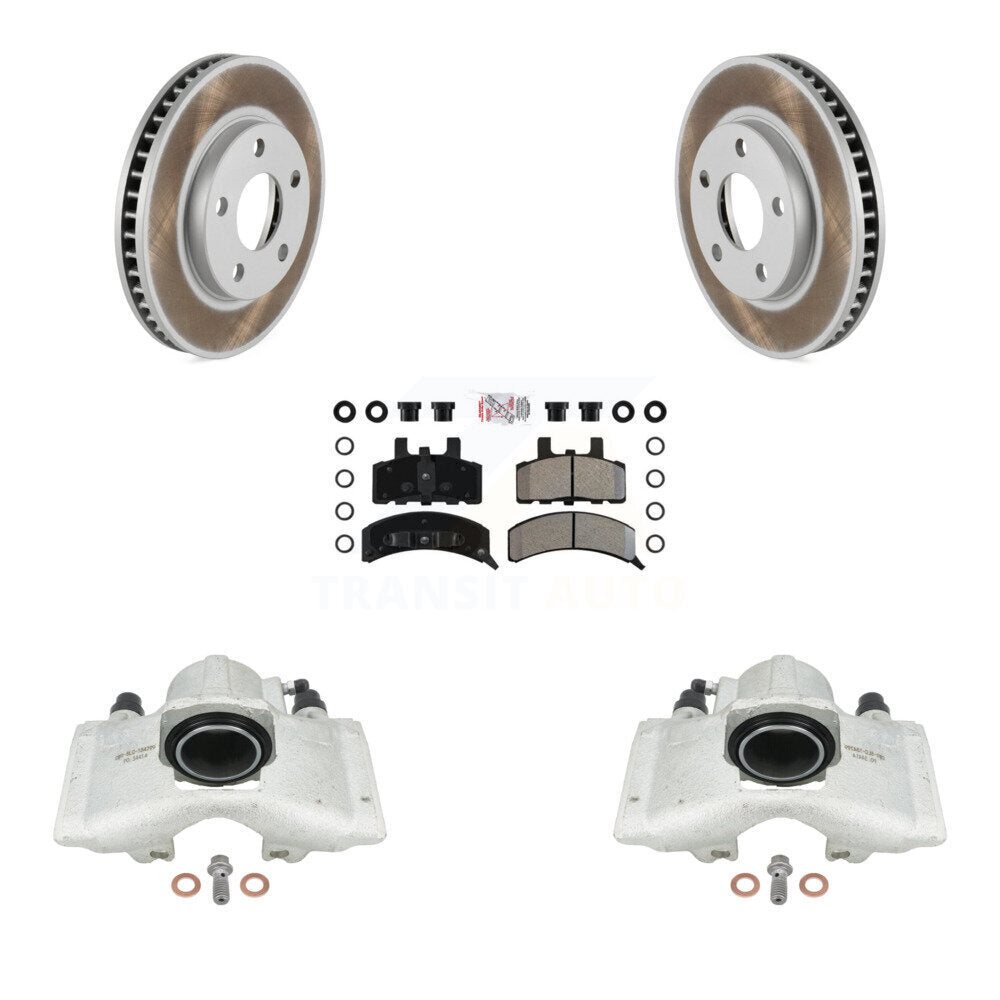 Front Disc Brake Caliper Coated Rotors And Semi-Metallic Pads Kit For Cadillac DeVille Fleetwood 60 Special Commercial Chassis With Heavy Duty Brakes KCG-100557N by Transit Auto