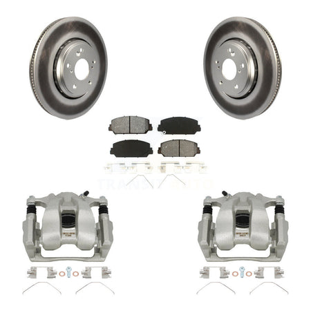 Front Disc Brake Caliper Coat Rotor And Semi-Metallic Pad Kit For Honda Accord Acura ILX KCG-100557S