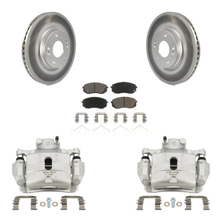Front Disc Brake Caliper Coated Rotors And Ceramic Pad Kit For Hyundai Sonata Kia Optima KCG-100558C