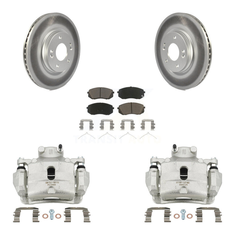 Front Disc Brake Caliper Coated Rotors And Ceramic Pad Kit For Hyundai Sonata Kia Optima KCG-100558C