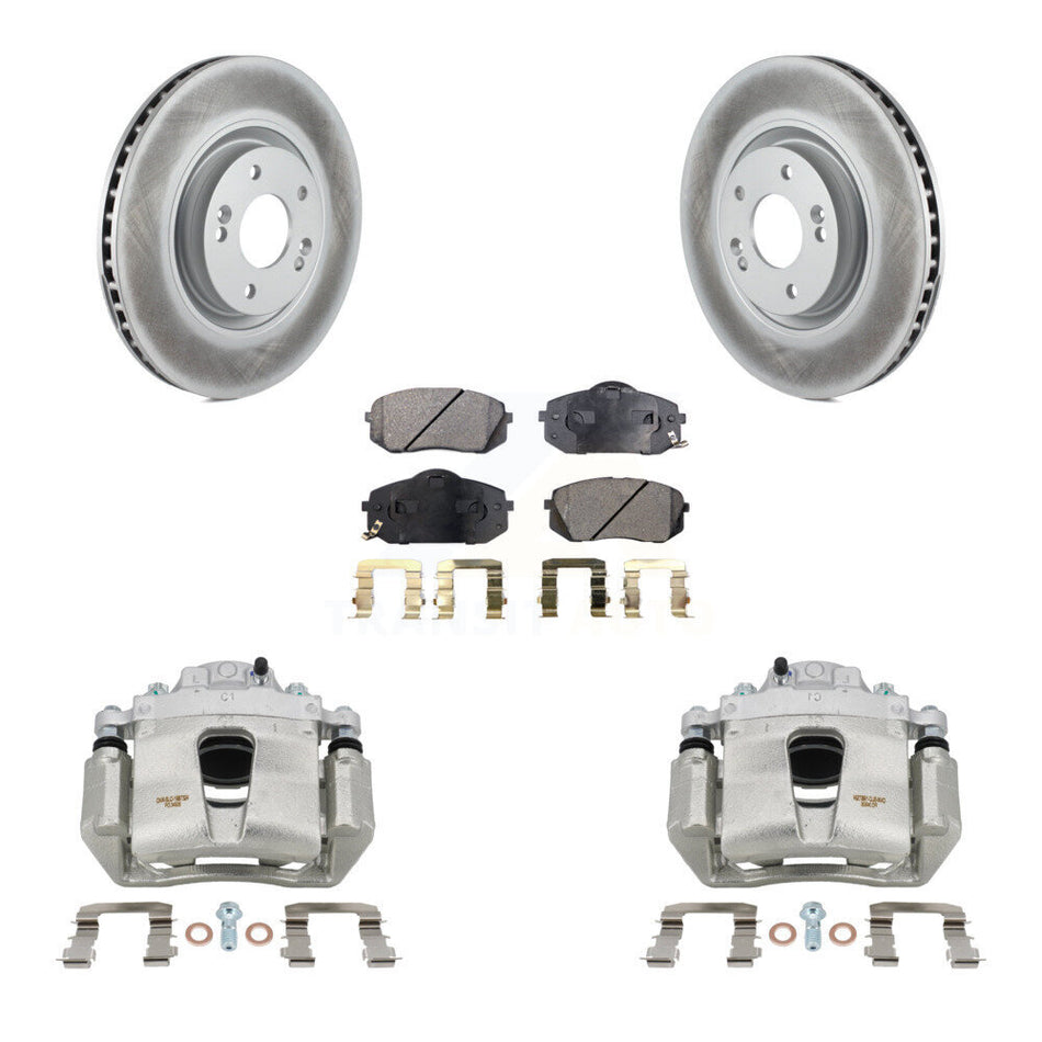 Front Brake Caliper Coat Rotor & Ceramic Pad Kit For Hyundai Sonata 1.6L with GAS engine KCG-100558T