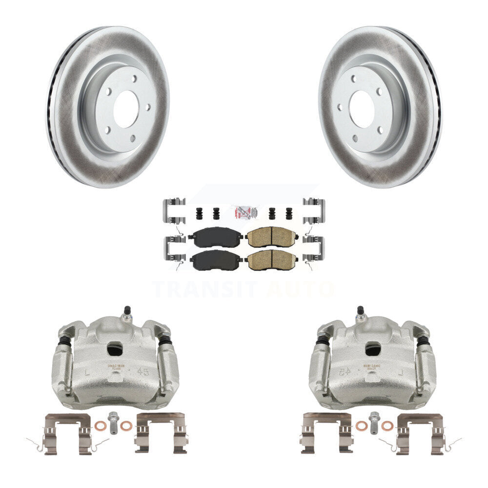 Front Disc Brake Caliper Coated Rotors And Ceramic Pads Kit For Nissan Altima KCG-100559N