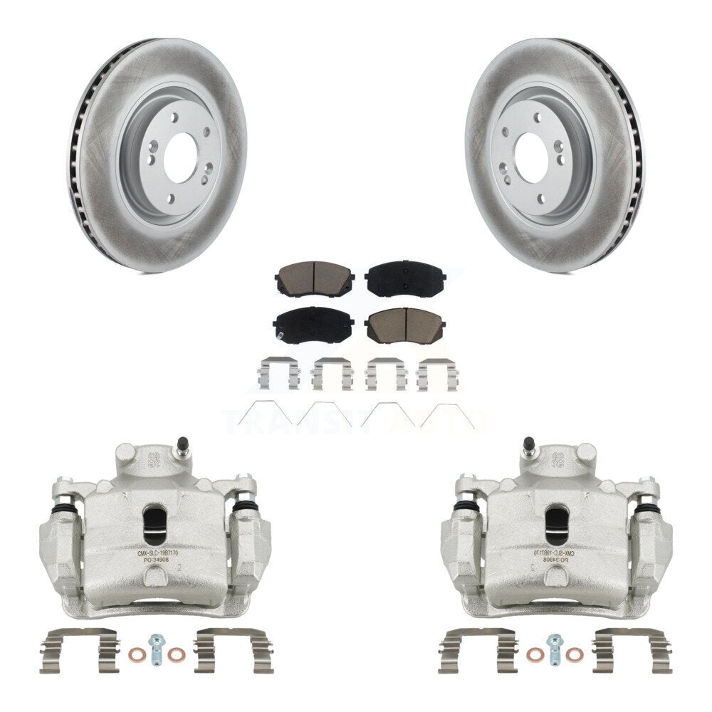Front Disc Brake Caliper Coated Rotors And Ceramic Pad Kit For Hyundai Sonata Kia Optima KCG-100560C