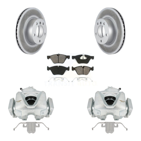 Front Disc Brake Caliper Coated Rotors And Semi-Metallic Pads Kit For BMW 323i KCG-100561S