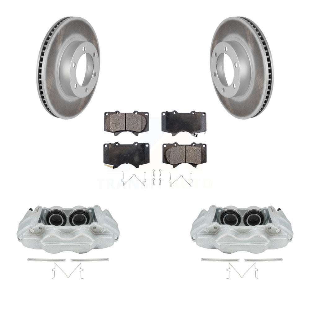 Front Disc Brake Caliper Coat Rotors And Semi-Metallic Pad Kit For 2003-2009 Lexus GX470 KCG-100562P
