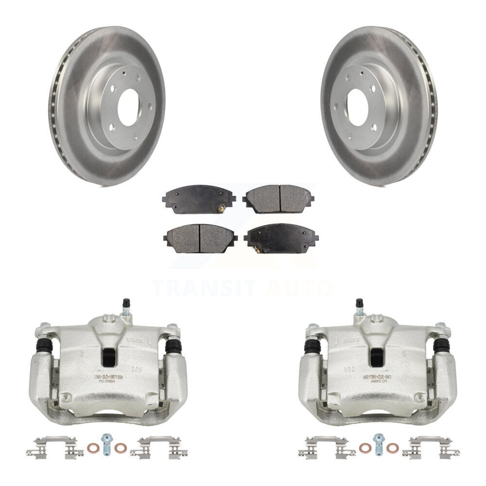 Front Disc Brake Caliper Coated Rotors And Semi-Metallic Pads Kit For Mazda 3 CX-3 Sport KCG-100564P