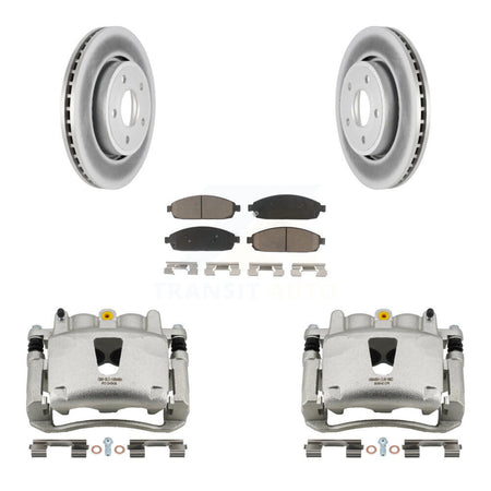 Front Disc Brake Caliper Coat Rotors & Ceramic Pad Kit For Jeep Grand Cherokee Commander KCG-100565C