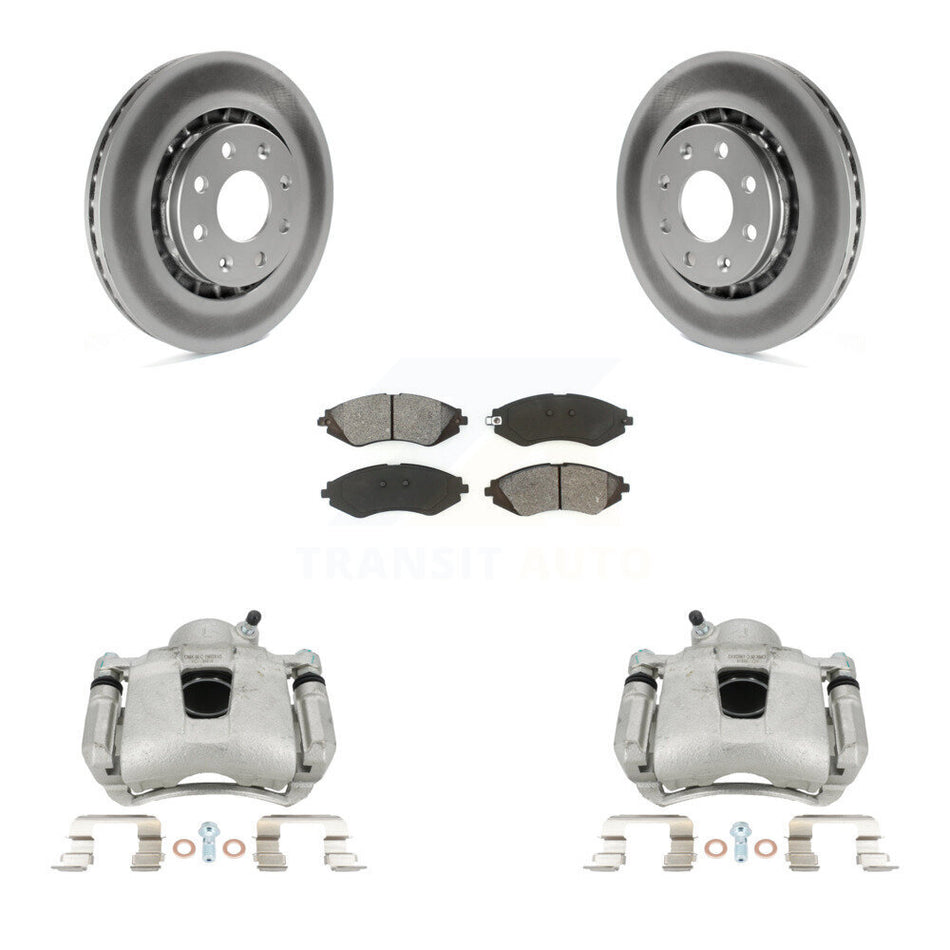 Front Brake Caliper Coat Rotor Semi-Metallic Pad Kit For Chevrolet Aveo Pontiac Aveo5 G3 KCG-100565S