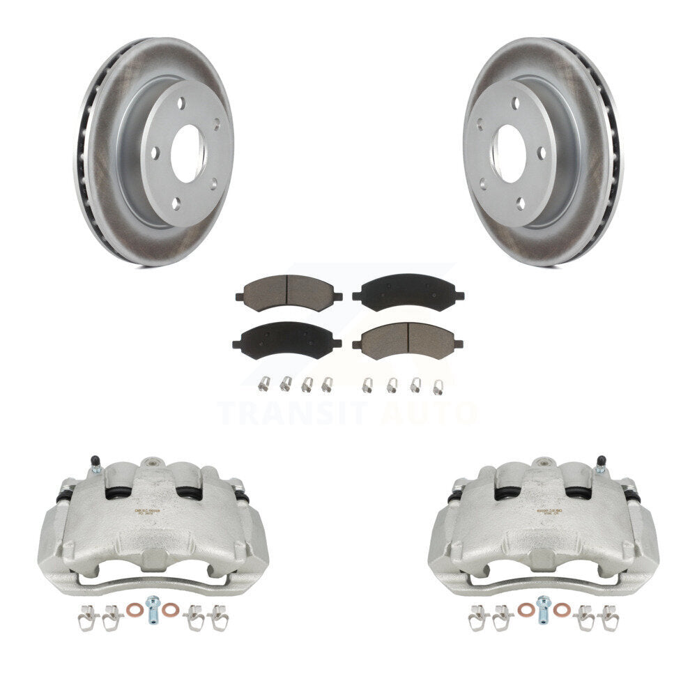 Front Disc Brake Caliper Coat Rotor & Ceramic Pad Kit For Dodge Dakota Mitsubishi Raider KCG-100566C