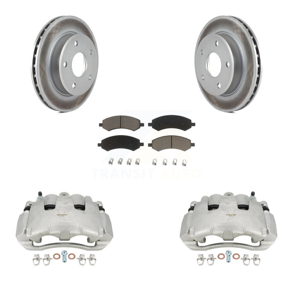 Front Disc Brake Caliper Coat Rotor & Ceramic Pad Kit For Dodge Dakota Mitsubishi Raider KCG-100566C