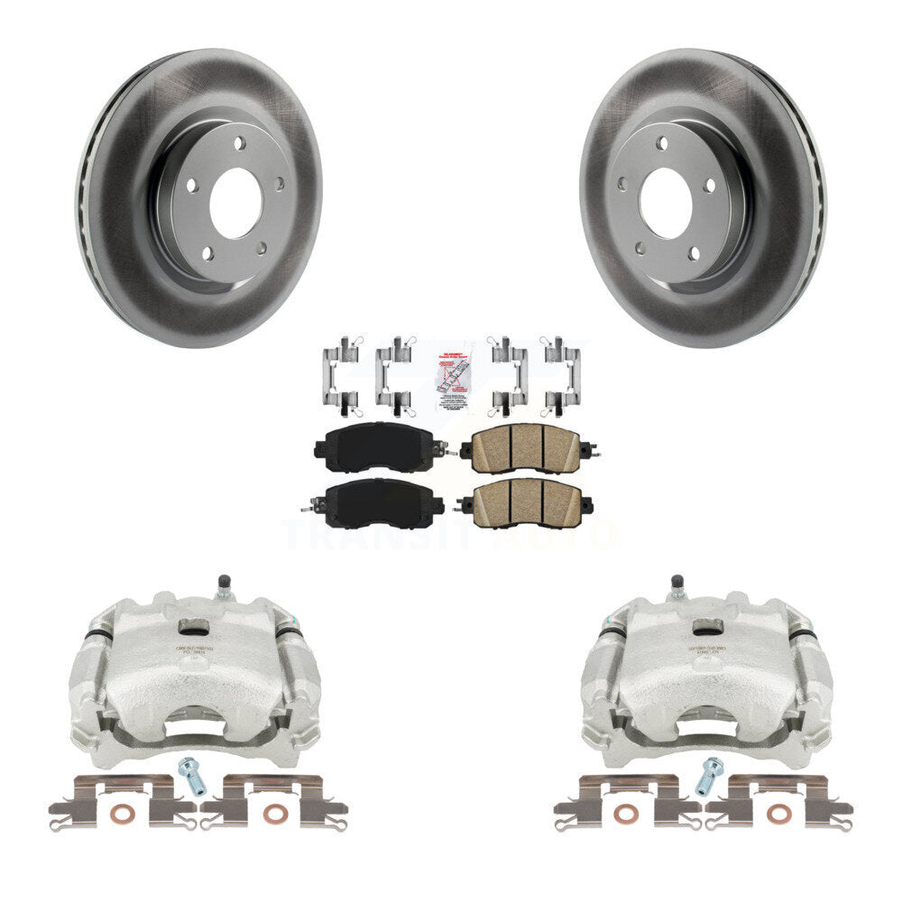 Front Disc Brake Caliper Coated Rotors And Ceramic Pads Kit For Nissan Altima KCG-100566N by Transit Auto