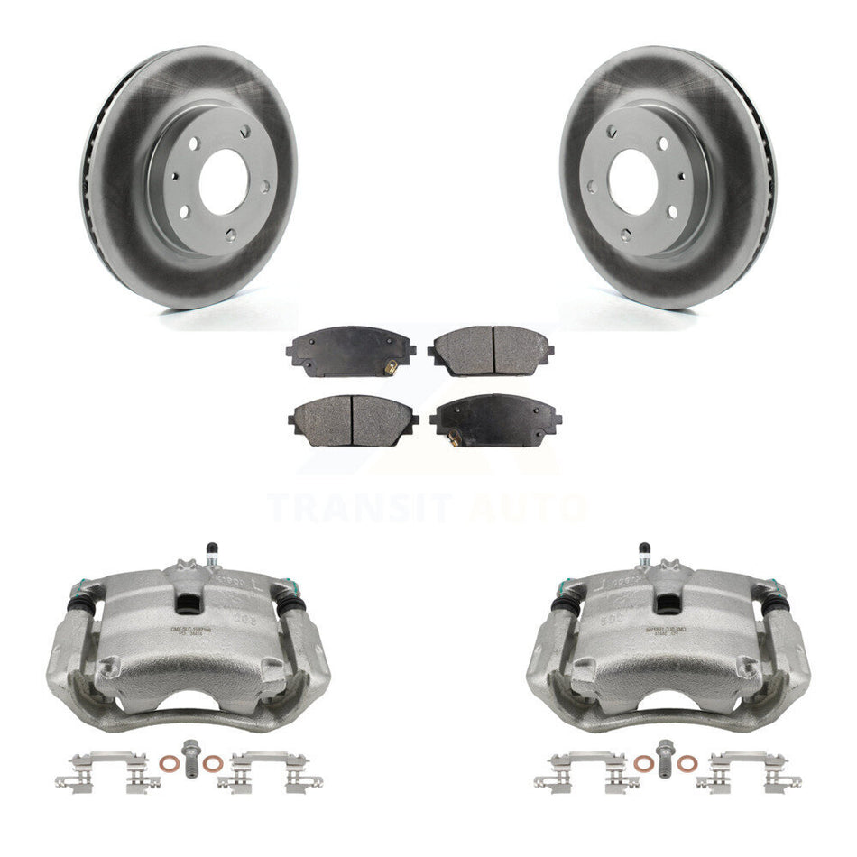 Front Disc Brake Caliper Coated Rotors And Semi-Metallic Pads Kit For Mazda 3 CX-3 Sport KCG-100566P