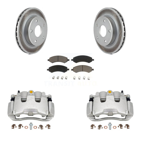 Front Disc Brake Caliper Coated Rotors And Ceramic Pads Kit For Dakota Dodge Ram KCG-100567C