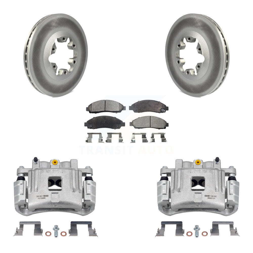 Front Brake Caliper Coat Rotor & Semi-Metallic Pad Kit For Chevrolet Colorado GMC Canyon KCG-100567P