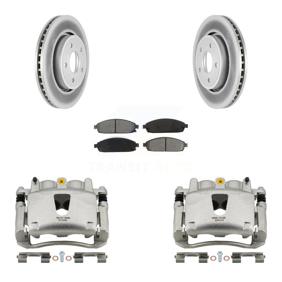 Front Brake Caliper Coat Rotor & Semi-Metallic Pad Kit For Jeep Grand Cherokee Commander KCG-100567S