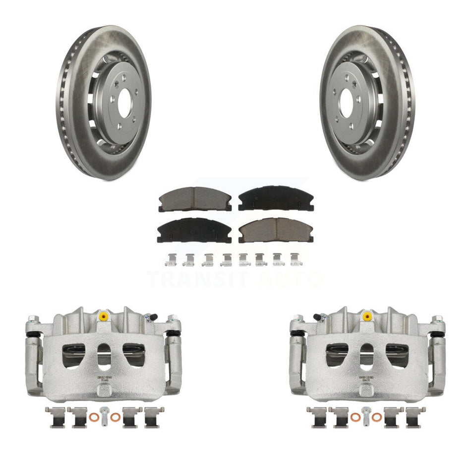 Front Brake Caliper Coat Rotors Ceramic Pad Kit For Ford Explorer Flex Taurus Police MKS KCG-100568C