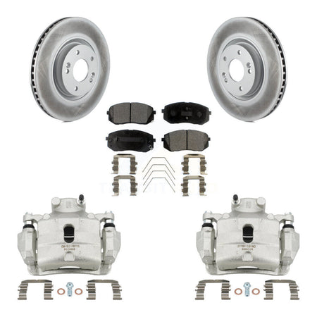 Front Disc Brake Caliper Coated Rotors And Ceramic Pad Kit For Hyundai Sonata Kia Optima KCG-100569T